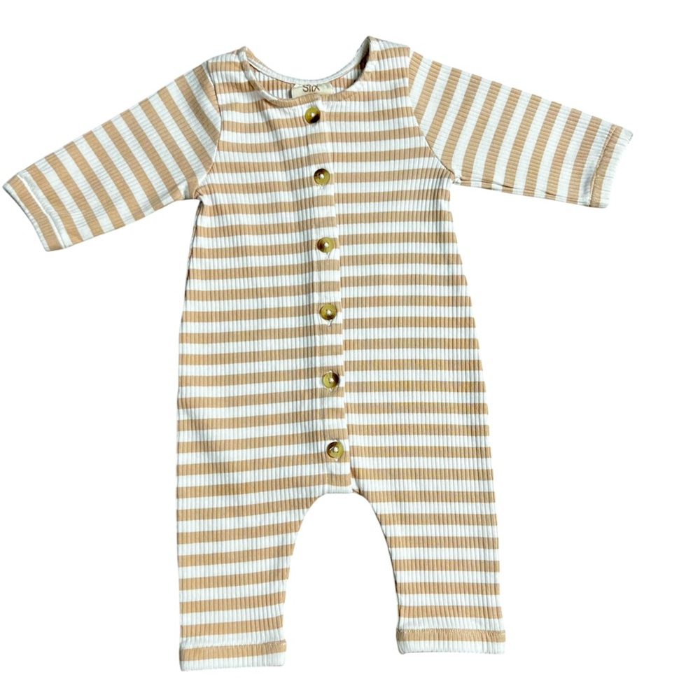 SIIX Striped Button-Up Baby Onesie size 0-3 months
